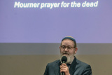 Congregation Or Atid Rabbi David Finkelstein leads Kaddish at Who Will Remain, an observance of Yom Hashoah, Holocaust Memorial Day, at Congregation Beth El in Sudbury, April 13, 2026.